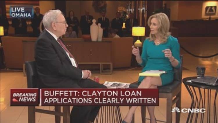 Buffett: Clayton loan applications clearly written