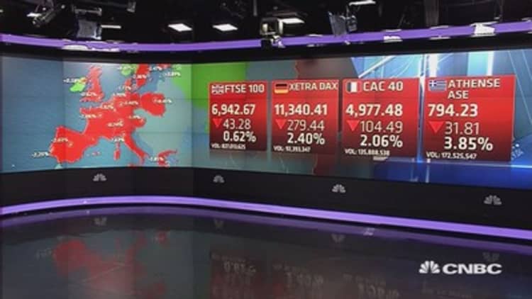 Europe ends sharply lower; UBS surges 6%