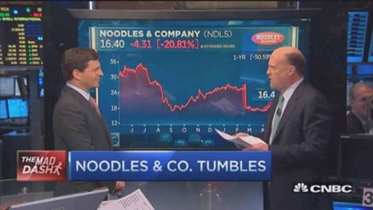 Cramer's Mad Dash: Noodles disappoints