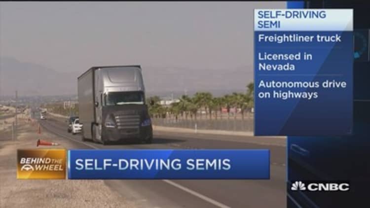Self-driving semis licensed in Nevada 