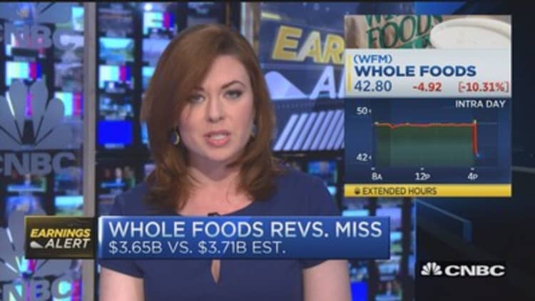 Whole Foods EPS inline; light miss on revenue 