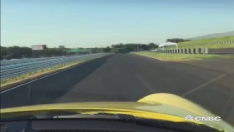 First-person view of the Porsche test track