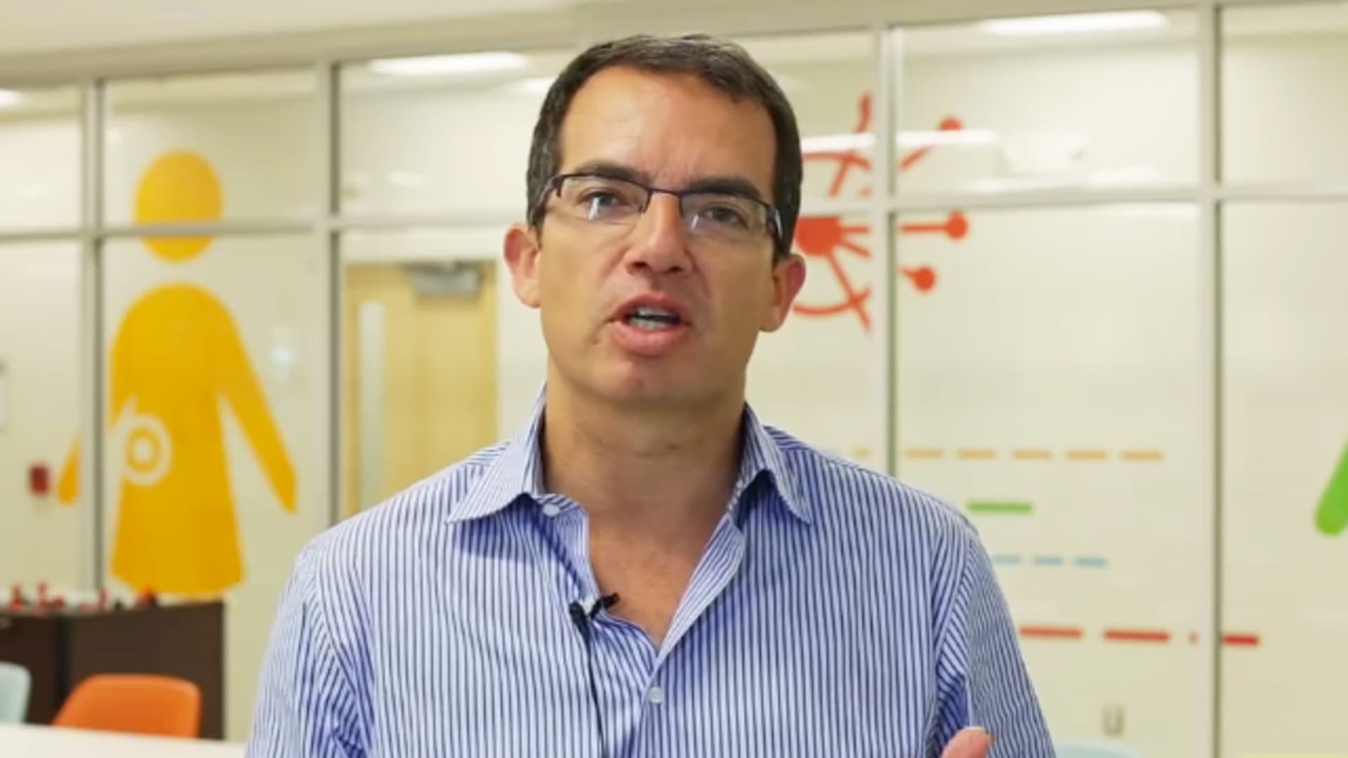 An image of Stéphane Bancel of Moderna Therapeutics from a company video.