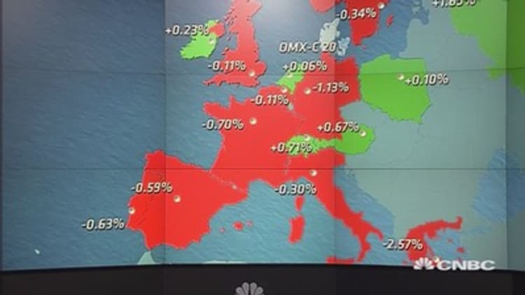 Europe ends lower after weak US data