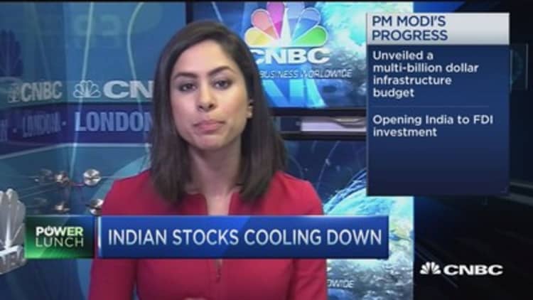 India stocks cool down