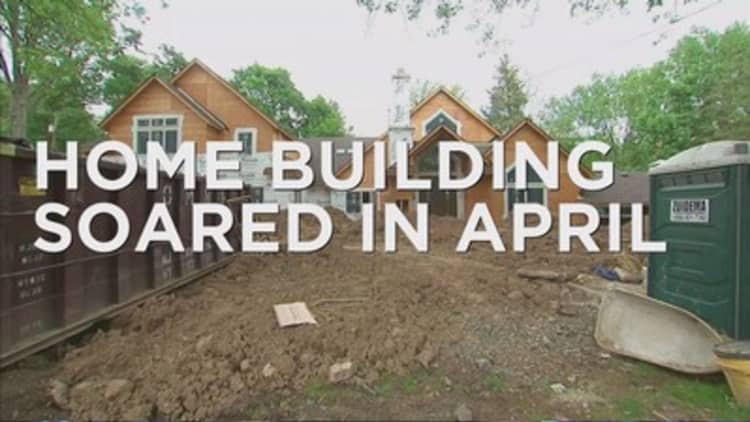 Home building soared in April