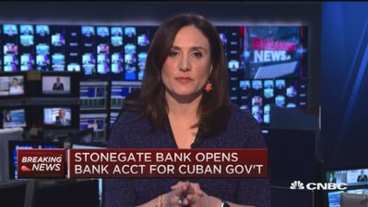 Stonegate Bank opens bank account for Cuban gov't