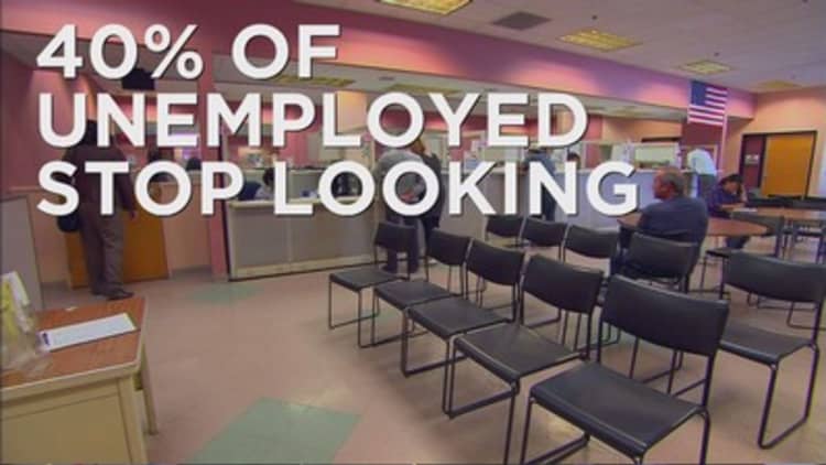 Unemployed are simply giving up
