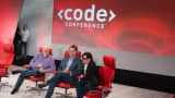 CEO Jim Bankoff with Walt Mossberg and Kara Swisher at Re/code's Code Conference.