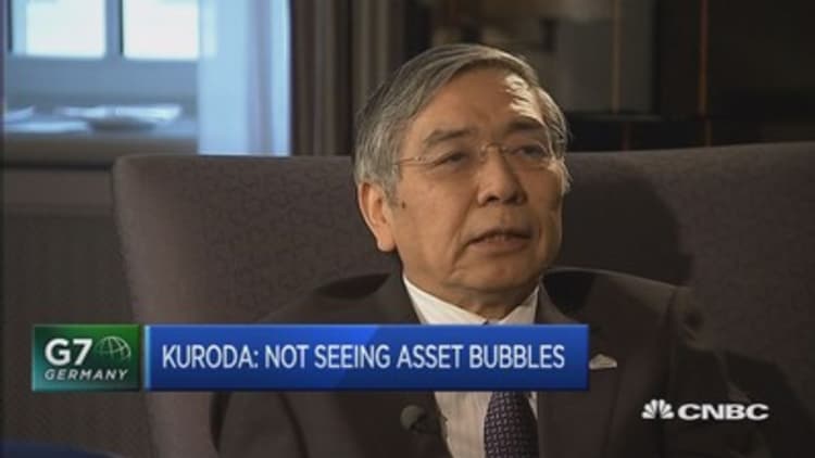 Not seeing asset bubbles, but cautious: Kuroda