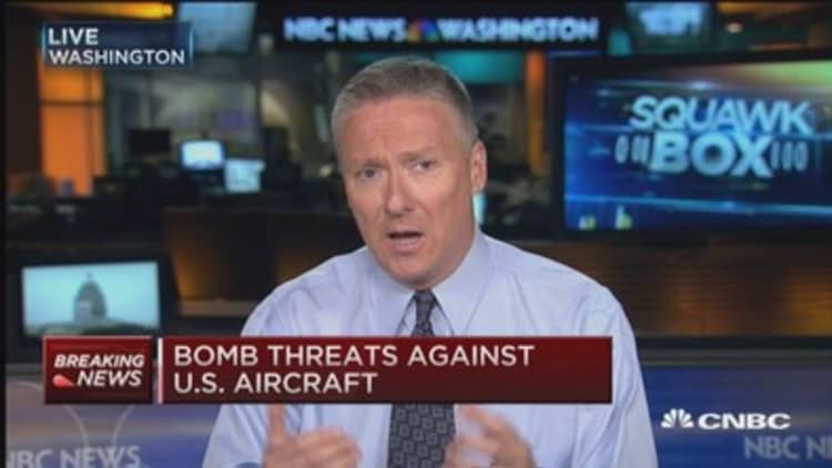 Multiple bomb threats against US aircraft: NBC News