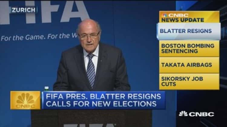 CNBC update: FIFA President resigns