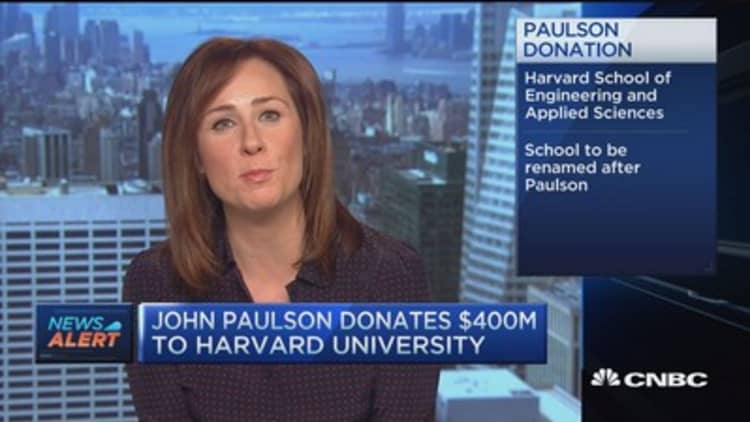 John Paulson donates $400M to Harvard 