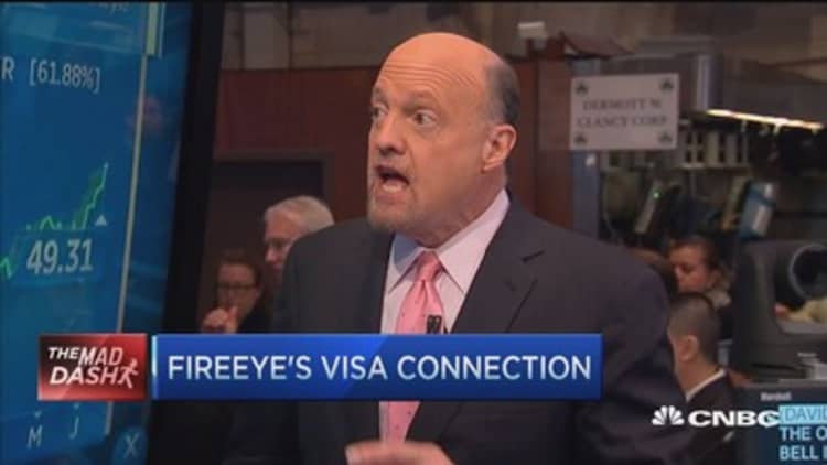 Cramer's Mad Dash: FireEye & Visa