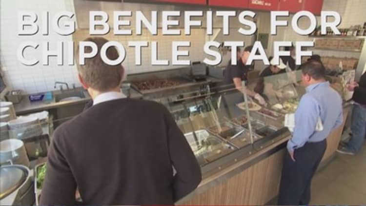 Chipotle offers benefits to part time employees