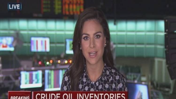 Crude oil inventories 6.8M barrels 