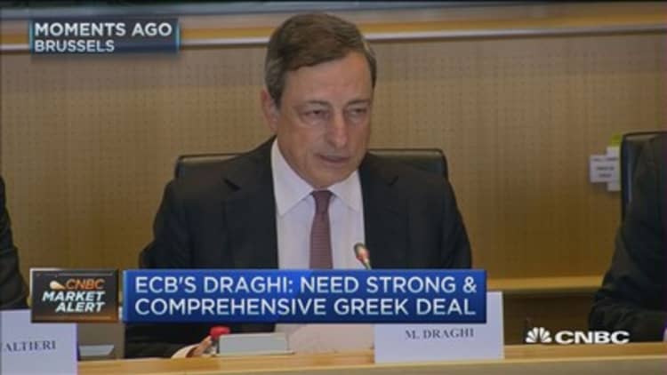 Draghi: Need strong agreement with Greece