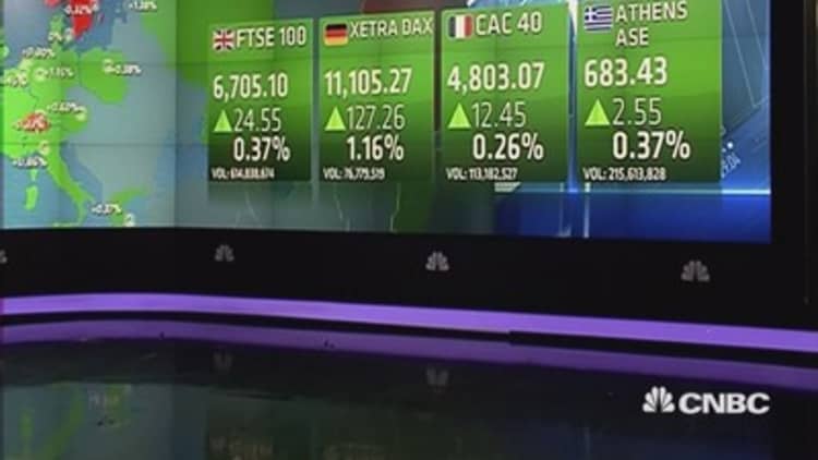 Europe shares close higher; Greece in focus