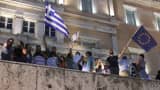 Anti-government demonstrators in Athens on June 18, 2105
