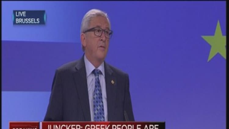 No wage, pension cuts in Greek package: Juncker