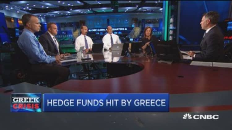 Hedge funds hit by Greece