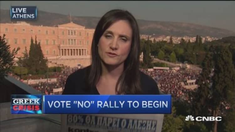 Greek 'vote no' rally kicks off