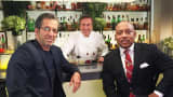 Fashion Designer Kenneth Cole (left), Chef Daniel Boulud and Shark Tank's Daymond John at Daniel Restaurant