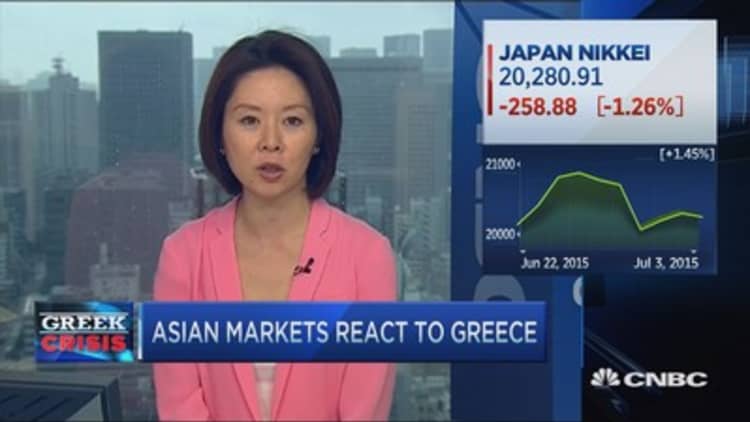 Asia reacts to Greece