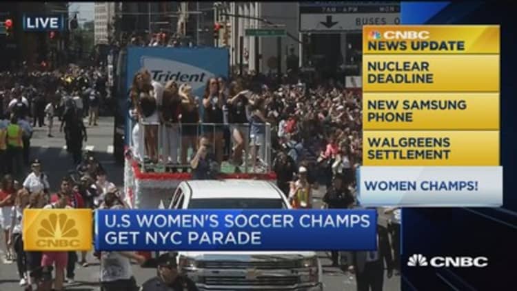 CNBC update: Women champs parade NYC!