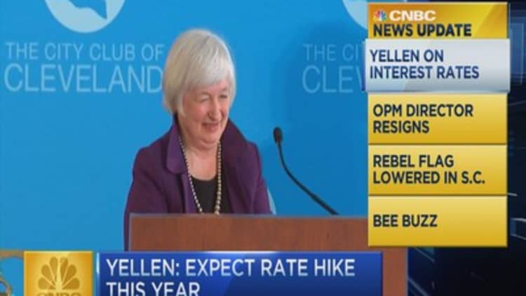 CNBC update: Yellen expects a rate hike this year
