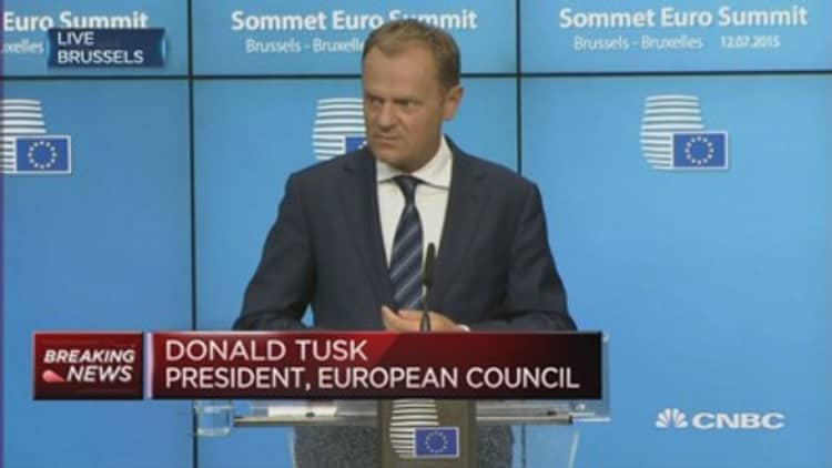 Euro zone reaches agreement on Greece: Tusk