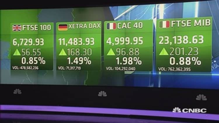 Europe stocks close higher after Greek deal reached