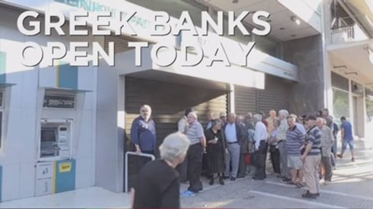 Greek banks re-open today