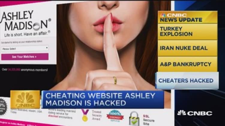 CNBC update: Ashley Madison website hacked