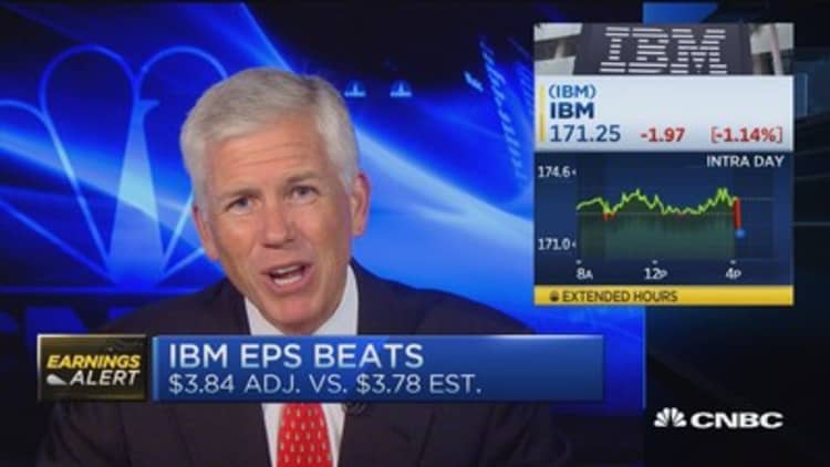 IBM beats on EPS, misses on revenue