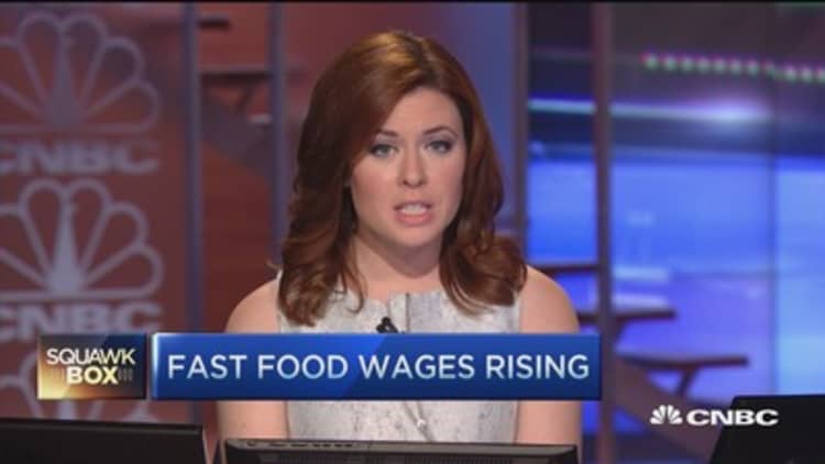 Fast food wages rising
