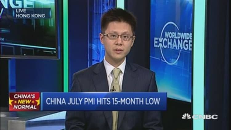 China PMI hits 15-month low