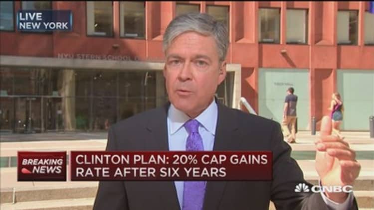 Clinton to announce capital gain plans 