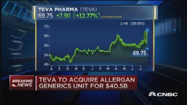 Teva to acquire Allergan generics for $40.5B
