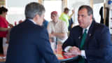 New Jersey Gov. Chris Christie speaks with CNBC's John Harwood in Keene, New Hampshire.