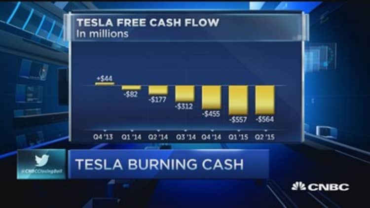 Tesla burning cash 