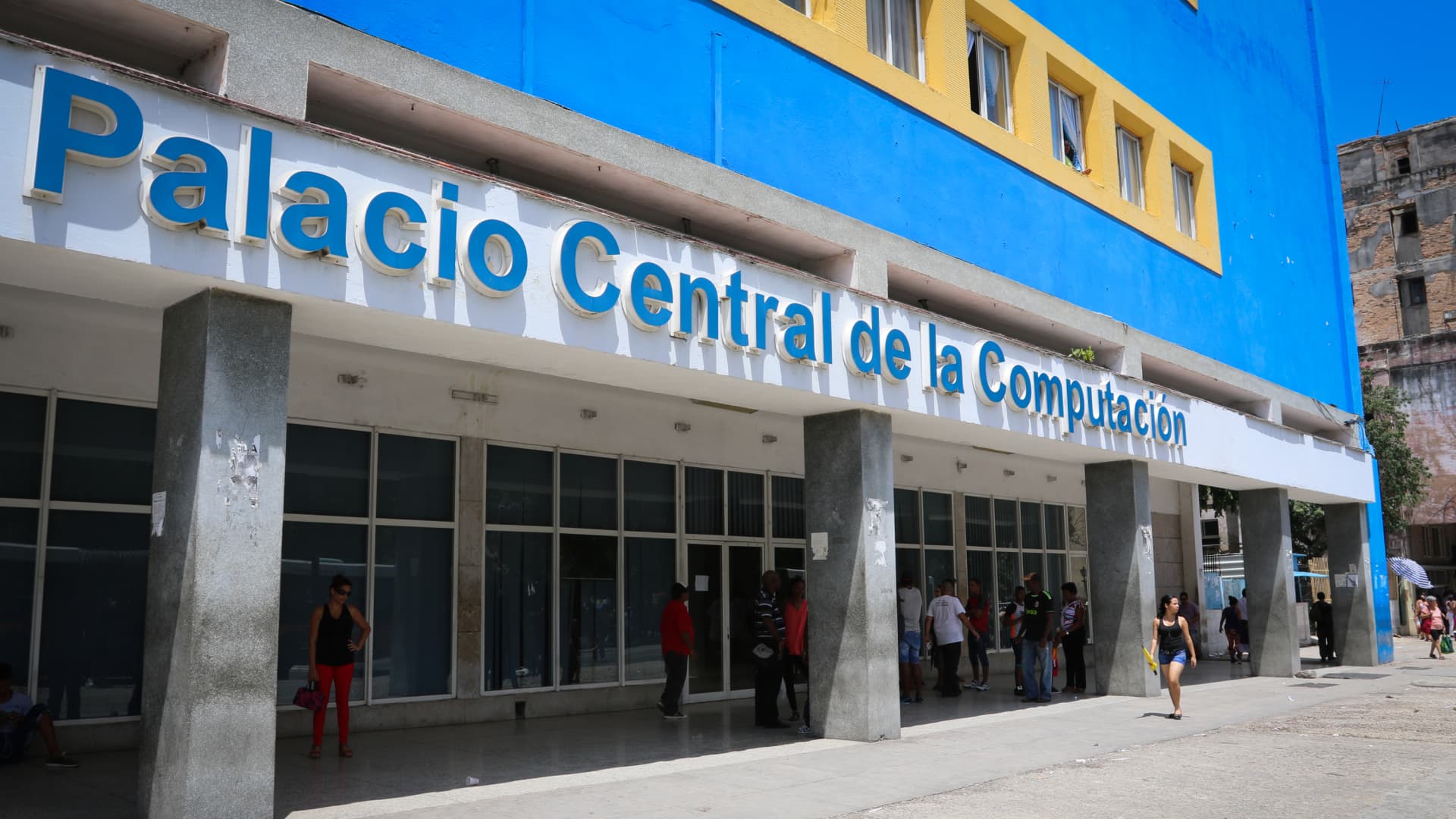 The former Sears Roebuck and Co. in Havana is now a computer center for Cubans to use the internet.