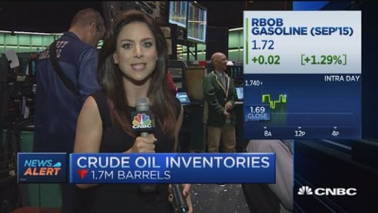 Crude oil inventories down 1.7 million barrels 