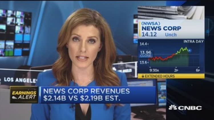 News Corp revenue lighter than expected 