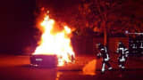 A rich kid in Augsbourg, Switzerland burns his own Ferrari in the hopes of getting an upgrade.