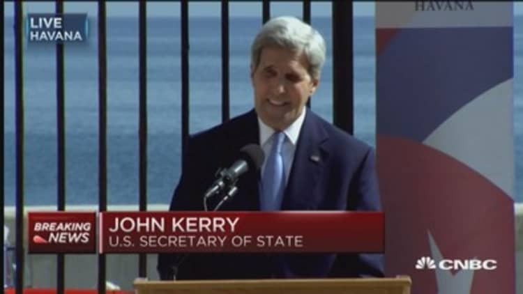 Sec. Kerry: I feel very much at home at US embassy in Cuba