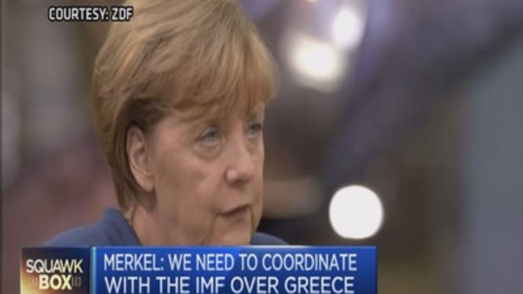 Must coordinate with IMF on Greece: Merkel