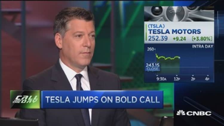 Tesla jumps on analyst call