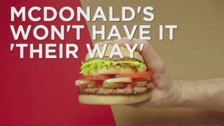 McDonald's won't have it 'their way'