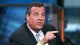 New Jersey Gov. Chris Christie as he appeared on CNBC's "Squawk Box," Thursday, August 27, 2015.